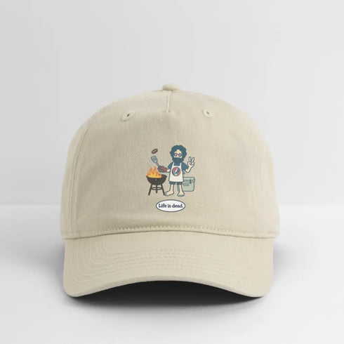 Life is dead. Jerry's Grillin' Grateful Dead Stealie Dad Hat - khaki